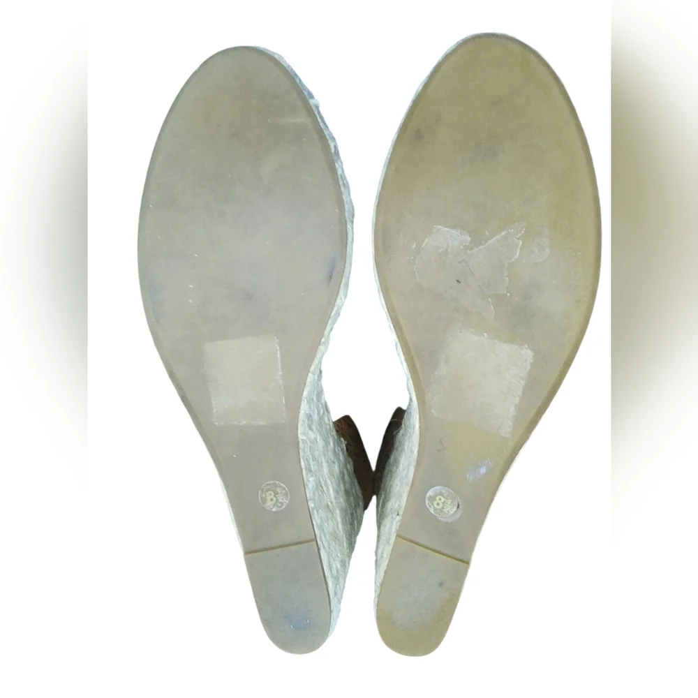 Dolce Vita Leather Slingback Espadrille Platform Wedges, Womens 8.5 - Picture 7 of 9